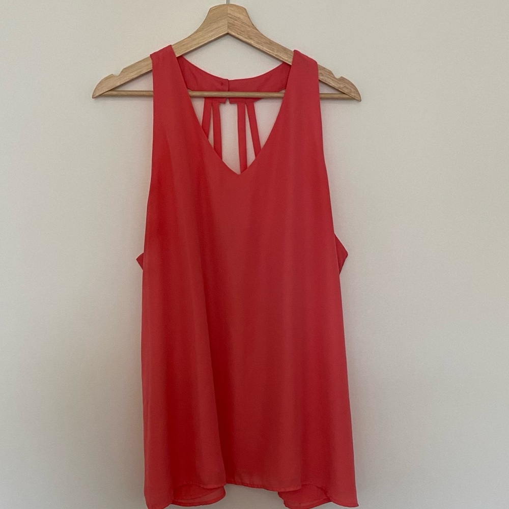 Ricki’s Women Coral Pink Halter Tank Top, Size XL, Office Wear, Classic